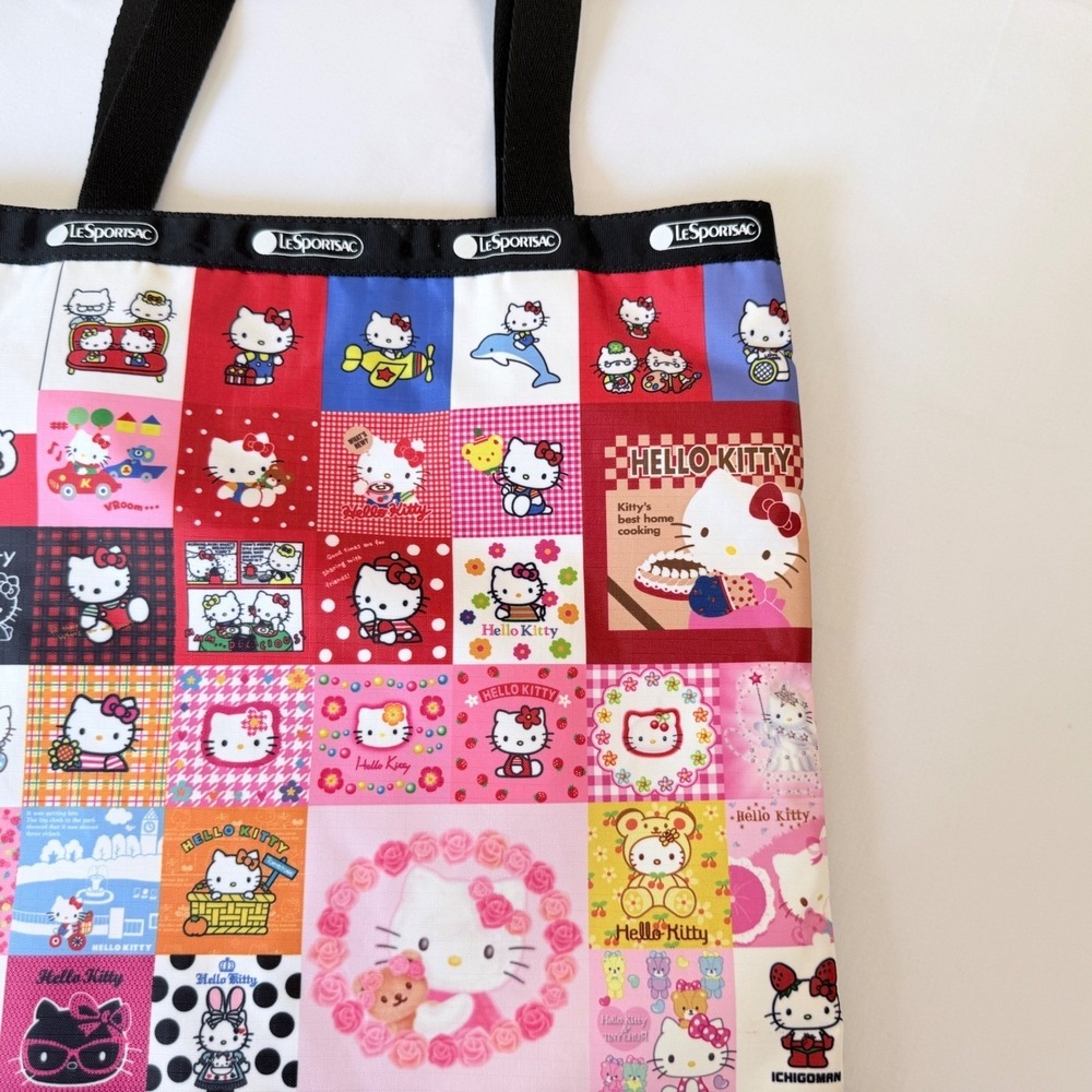 LeSportsac Hello Kitty 50th Anniversary Tote Bag Womens OS Multi Excellent Patch - Picture 16 of 16